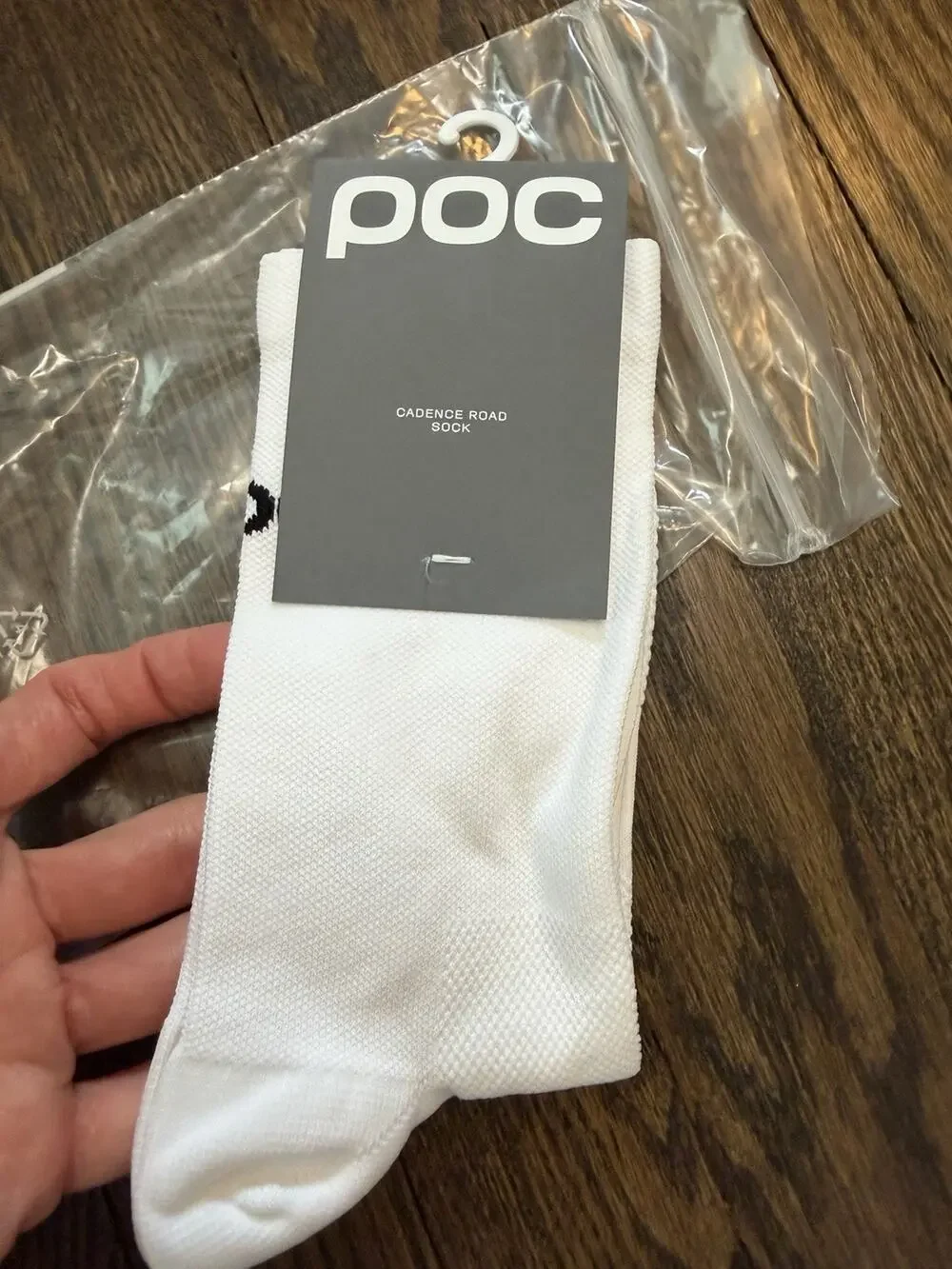 POC White Cadence Road Cycling Sock Men's Sz M 8-9 NWT